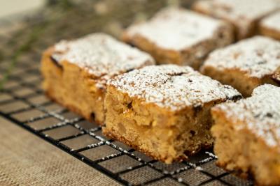 Blondie de chocolate blanco y nueces 