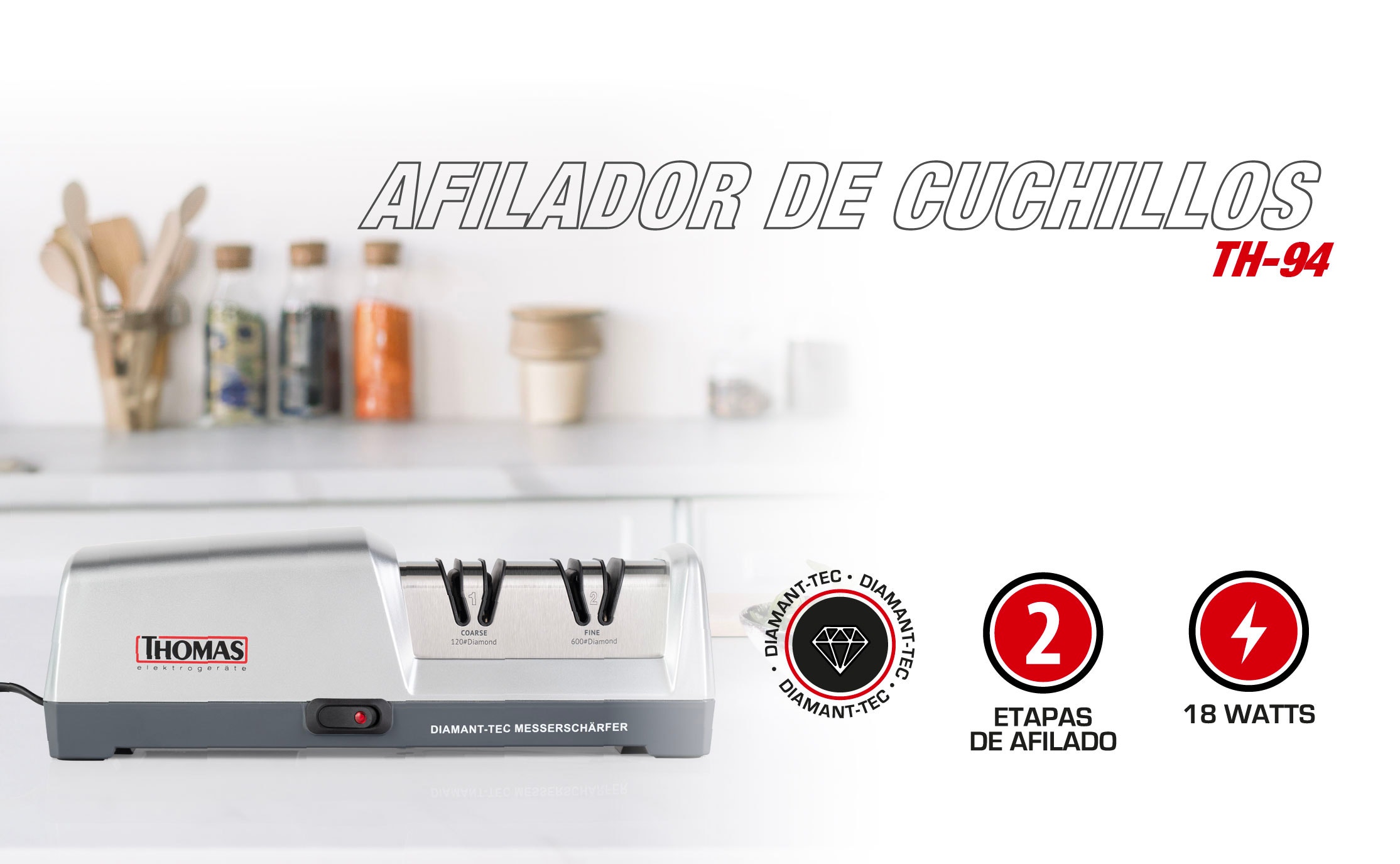 AFILADOR DE GUGHILLOS TH-94. 2 ETAPAS DE AFILADO 18 WATTS